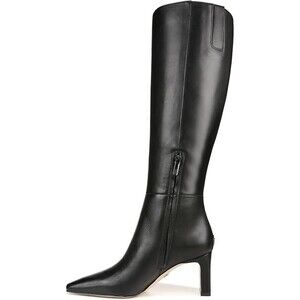 Sam Edelman Women's Sylvia Boots Size 9 Black Leather Knee High Heeled Boot